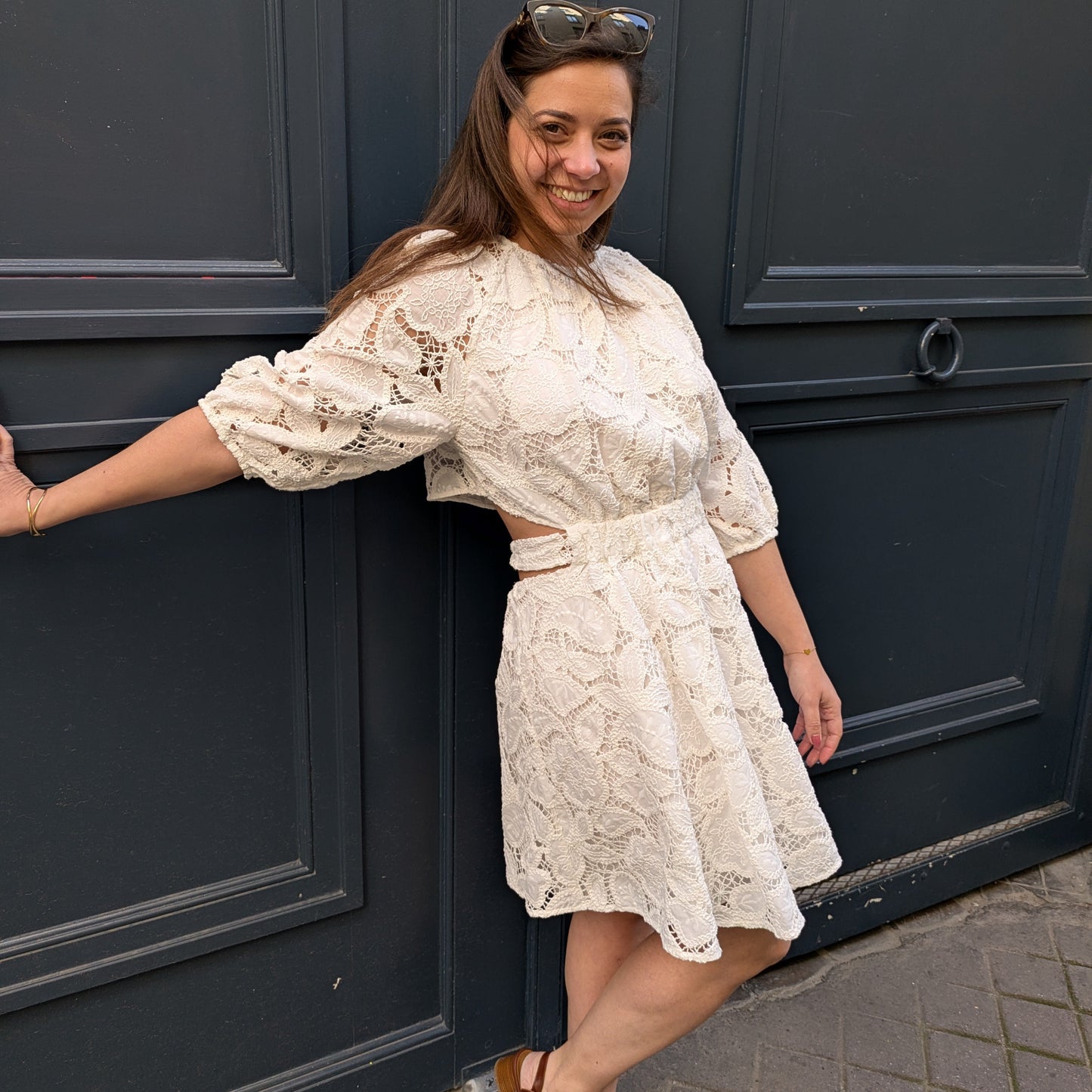 Robe Maje Blanche brodée