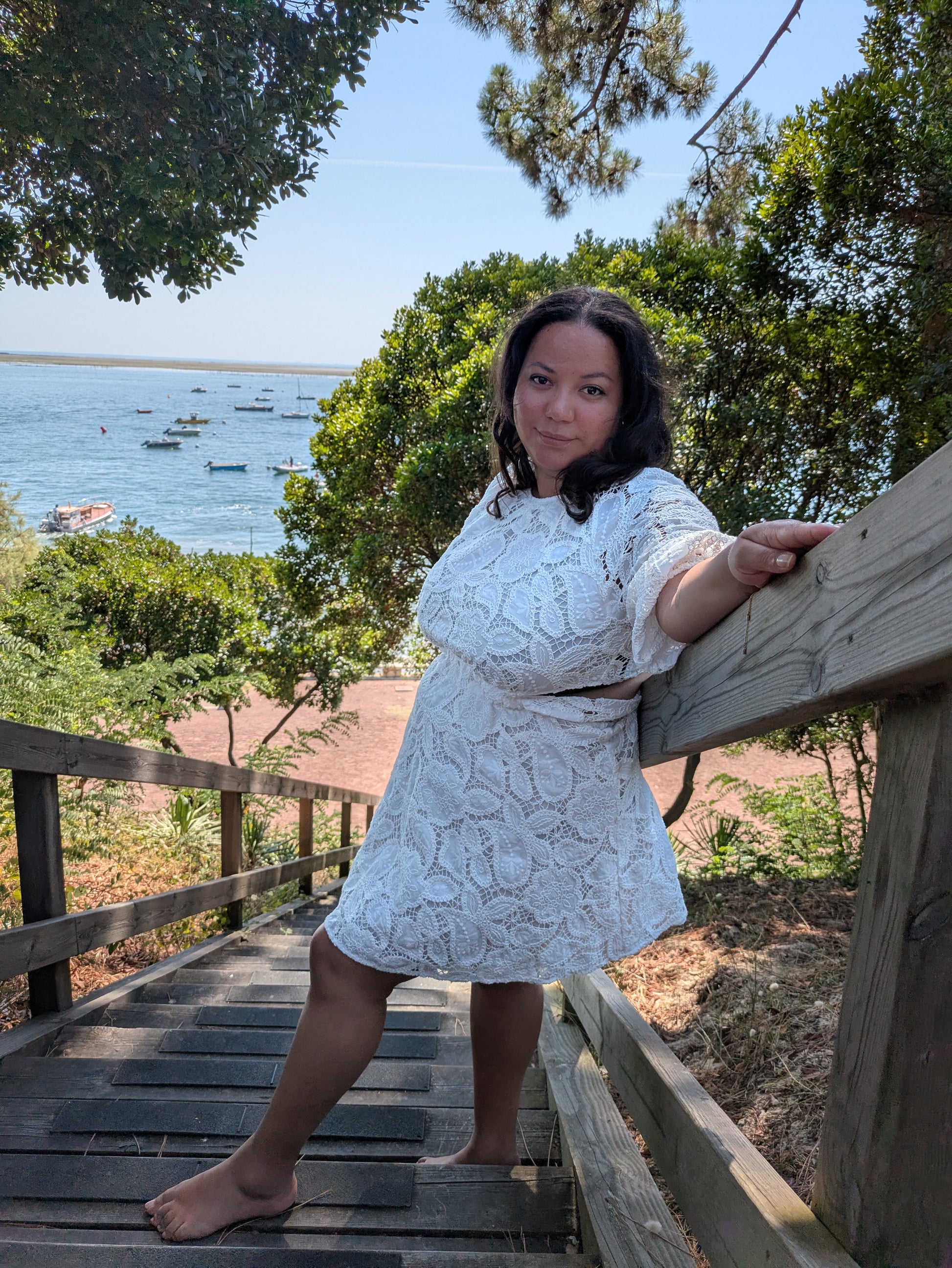 Robe Maje Blanche brodée