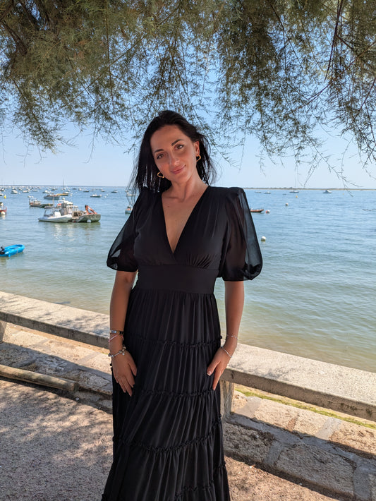 Robe noire longue Plein Sud